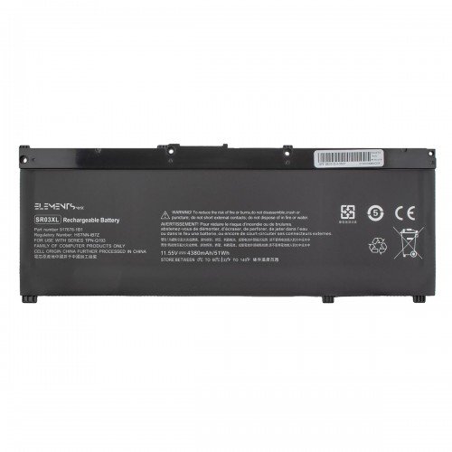 Батарея для ноутбука HP Pavilion/Omen 15-CX 15-ce 15-cb 15-dc 15-cn 15-cp 15m-cp 17-cb, 11.55V 51Wh 4380mAh, SR03XL