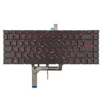 Клавіатура для MSI GS65 Stealth GS65VR MS-16Q2, RU, (Black/Red, Backlight, Original)