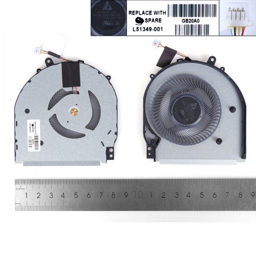 Вентилятор кулер для ноутбука HP Pavilion x360 15-DQ 15T-DQ tpn-w140, (w/o cover, L51349-001, Original)