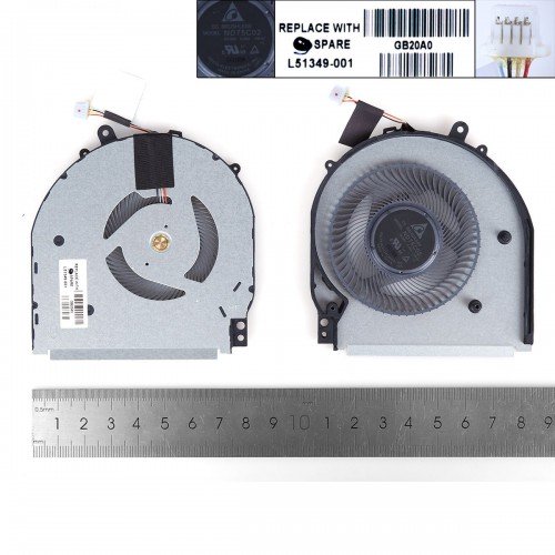 Вентилятор кулер для ноутбука HP Pavilion x360 15-DQ 15T-DQ tpn-w140, (w/o cover, L51349-001, Original)