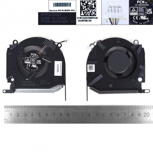 Вентилятор 5V CPU для ноутбука HP Omen 16-K 16-N TPN-Q280, (N18090-001, 0FPKJ0000H, FCN DFS5L32G164865, Original)