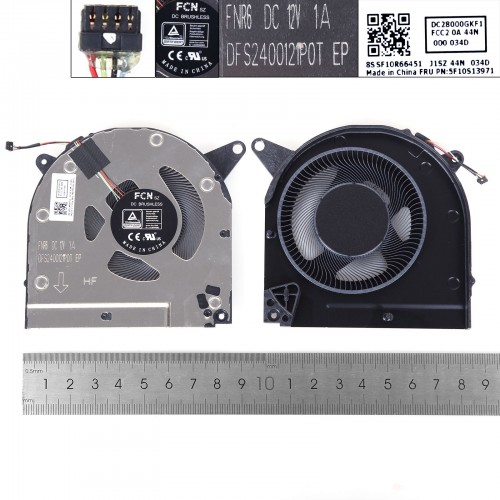 Вентилятор кулер для ноутбука Lenovo Legion S7-15ACH6 Type 82K8, (12V GPU fan, FNR6 DFS2400121P0T, DC28000GKF1, Original)