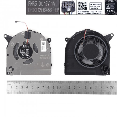 Вентилятор кулер для ноутбука Lenovo Legion S7-15ACH6 Type 82K8, (12V CPU fan, FNR5 DFSCL12E16486L, DC28000GJF0, Original)