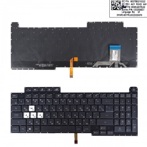 Клавиатура для ноутбука Asus ROG Strix G713I G713Q G733Q 2021, RU, Black (16pin Backlit, Original)