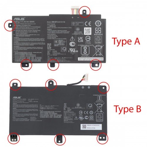 Батарея для ноутбука Asus FX80 FX86 FX504 FX505 TUF504 TUF505, 11.4V 4200mAh 48Wh, B31N1726, Original, Type B