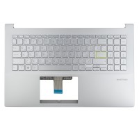 Верхняя крышка для Asus VivoBook X521 M533 S533, RU/UA, (Silver, топкейс+клавиатура, Backlight 4pin, Original)