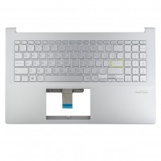 Верхня кришка для Asus VivoBook X521 M533 S533, RU/UA, (Silver, топкейс+клавіатура, Backlight 4pin, Original)