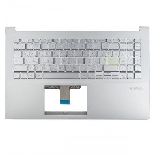 Верхня кришка для ноутбука Asus VivoBook S15 X521 M533 S533, RU/UA, (Silver, топкейс+клавіатура, Backlight 4pin, 90NB0RF1-R31UA0, Original)