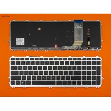 Клавиатура для HP Envy TouchSmart 15-J 15T-J 15Z-J 17-J 17T-J series, RU, (с подсветкой, серая рамка, черные кнопки)