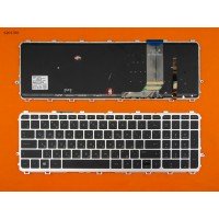 Клавиатура для HP Envy TouchSmart 15-J 15T-J 15Z-J 17-J 17T-J series, RU, (с подсветкой, серая рамка, черные кнопки)
