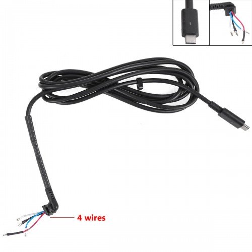 DC Кабель Type-C для блока питания ноутбука HP, (90W, 4pin, Four-core, 1.5м)
