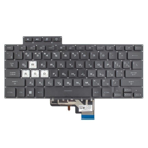 Клавіатура для ноутбука Asus TUF Dash F15 FX516PC FX516PE FX516PM FX516PR, UA, Black, Backlit 4pin