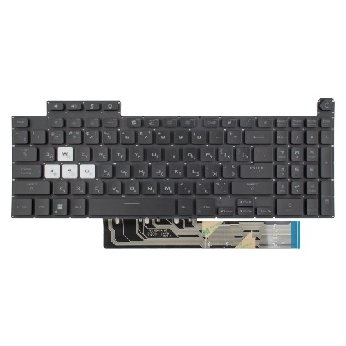Клавиатура для ноутбука Asus TUF Gaming FX507 FA507 FX517 FX707 FA707 series, RU/UA, Black, 8pin RGB Backlit