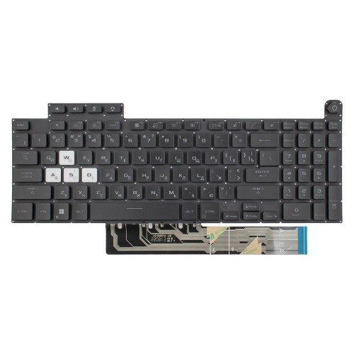 Клавіатура для ноутбука Asus TUF Gaming FX507 FA507 FX517 FX707 FA707 series, RU/UA, Black, 8pin RGB Backlit