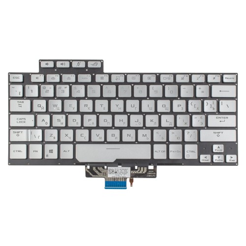 Клавиатура для ноутбука Asus ROG Zephyrus GA401I GA401Q PX401IV series, RU/UA, Silver, с подсветкой