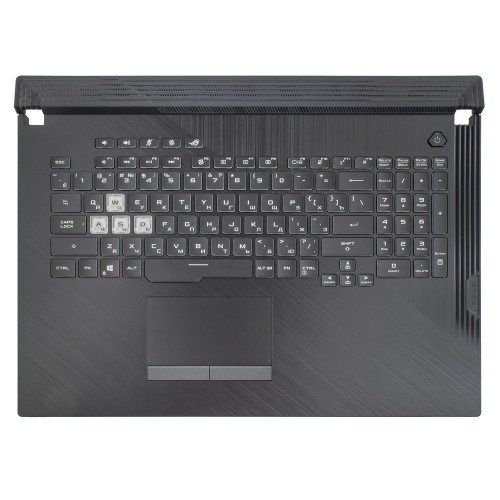 Верхня кришка для ноутбука Asus ROG Strix G731GW G731GV, RU, (Black, топкейс+клавіатура, 16pin Backlit, 90NR01T3-R32RU0, Original)