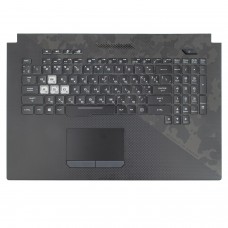 Верхняя крышка для Asus ROG Strix GL704G series, RU/UA, (Black, топкейс+клавиатура, 16pin Backlit, Original)