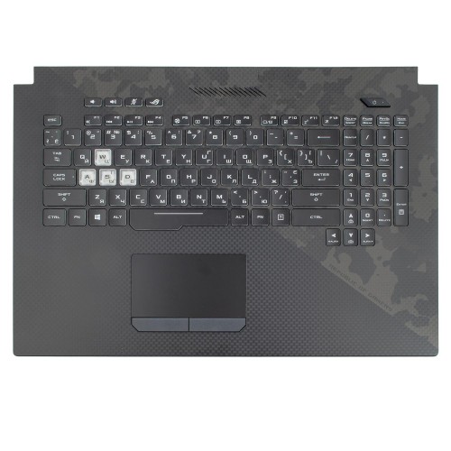 Верхня кришка для ноутбука Asus ROG Strix GL704GM GL704GV GL704GW, RU/UA, (Black, топкейс+клавіатура, 16pin Backlit, 90NR00M1-R31UA0, Original)
