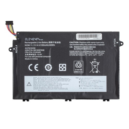 Батарея для ноутбука Lenovo ThinkPad E14 E15 E480 E495 E580 E585 E590 E595, 11.1V 4100mAh 46Wh, 01AV445