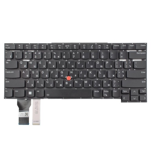Клавиатура для ноутбука Lenovo ThinkPad T14s Gen 2, RU/UA, (Black, TrackPoint, Backlit, Original)