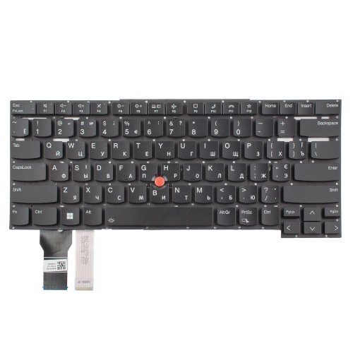 Клавіатура для ноутбука Lenovo ThinkPad T14s Gen 2, RU/UA, (Black, TrackPoint, Backlit, Original)