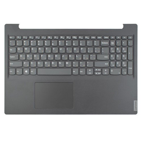 Верхняя крышка для ноутбука Lenovo V15-IWL V15-IIL V15-IGL V15-ADA V15-IKB V15-IWL, RU/UA (Grey, топкейс+клавиатура)