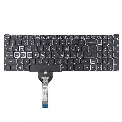 Клавіатура для ноутбука Acer Nitro AN515-45 AN515-56 AN515-57 AN517-41 AN517-57, RU, (Black, 14pin RGB-backlit, Original)
