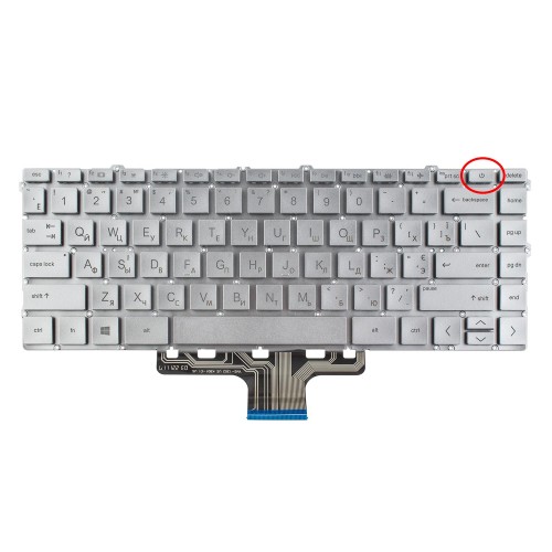 Клавиатура для ноутбука HP Pavilion X360 14-DW 14-DV 14-DY TPN-Q244 TPN-I137, RU/UA (Silver, Backlit, Аналог)