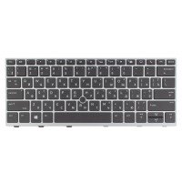 Клавіатура для HP EliteBook 735 830 836 G5 G6, RU/UA, (Black, Silver frame, Backlit, Pointstick, Аналог)