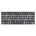 Клавіатура для ноутбука HP EliteBook 735 830 836 G5 G6, RU/UA, (Black, Silver frame, Backlit, Pointstick, Аналог)
