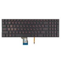 Клавиатура для Asus ROG GL502VM GL502VS GL502VT GL502VY GL702VS, RU/UA, (Black/Red, 4pin Backlit, Original)