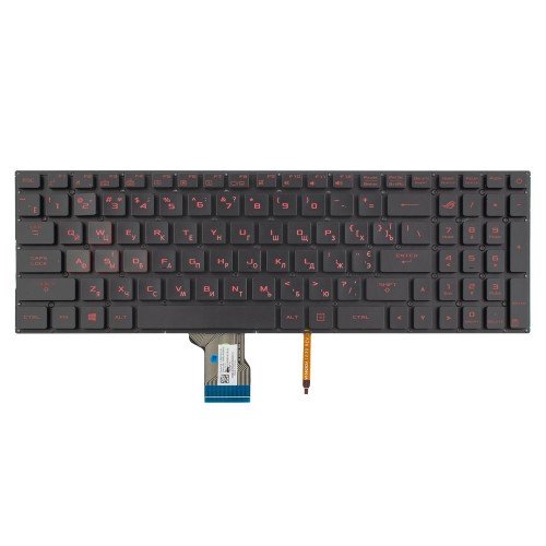 Клавіатура для ноутбука Asus ROG GL502VM GL502VS GL502VT GL502VY GL702VS GL702V, RU/UA, (Black/Red, 4pin Backlit, Original)