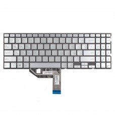 Клавиатура для Asus VivoBook S531F S532F X531F X532F, RU/UA, (Silver, 4pin Backlit, Original)