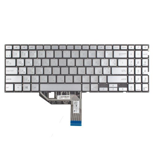 Клавіатура для ноутбука Asus VivoBook S531F S532F X531F X532F, RU/UA, (Silver, 4pin Backlit, Original)