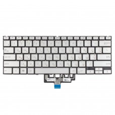 Клавиатура для Asus ZenBook UX434FA UX434FL UX434DA, RU/UA, (Silver, 4pin Backlit, Original)