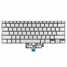 Клавиатура для Asus ZenBook UX434FA UX434FL UX434DA, RU/UA, (Silver, 4pin Backlit, Original)