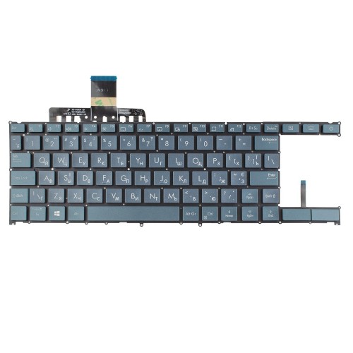 Клавиатура для ноутбука Asus ZenBook UX481FA UX481FAY UX481FL UX481FLC, RU/UA, (Blue, 4pin Backlit, Original)