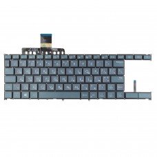 Клавиатура для Asus ZenBook UX481FA UX481FAY UX481FL UX481FLC, RU/UA, (Blue, 4pin Backlit, Original)