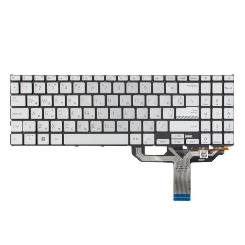 Клавіатура для ноутбука Asus M1502 X1502 M1503 X1503 X1505 M1603 X1603 X1605, UA, (Silver, 4pin Backlit, Original)
