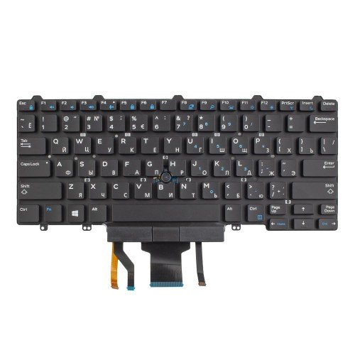 Клавіатура для ноутбука Dell Latitude E5450 E5470 E7450 E7470 7490 5480 5488 7480 7490, RU, Black, (Backlit, Pointstick)