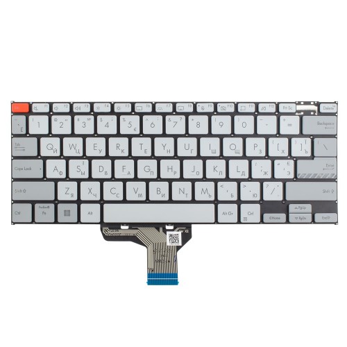 Клавиатура для ноутбука Asus VivoBook Pro 14X N7401ZE, RU/UA, Grey, Backlit 4pin