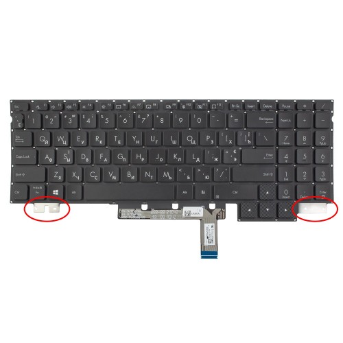 Клавиатура для ноутбука Asus ProArt Studiobook 16 OLED H5600 W5600 H7600 W7600, RU/UA, Black, Backlit 4pin, Version 1