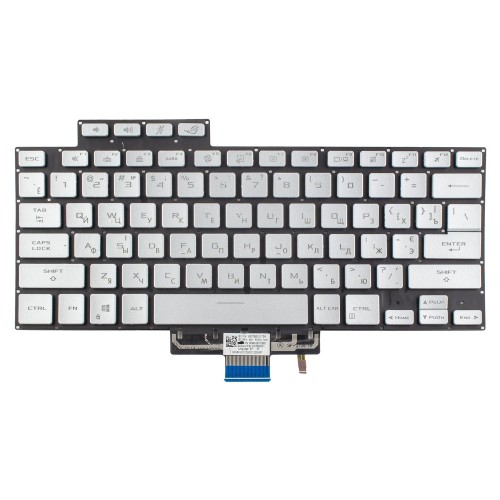 Клавиатура для ноутбука Asus Zephyrus G15 GA503 M16 GU603 series, RU/UA, Silver (8pin Backlit, Original)
