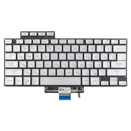 Клавіатура для ноутбука Asus Zephyrus G15 GA503 M16 GU603 series, RU/UA, Silver (8pin Backlit, Original)