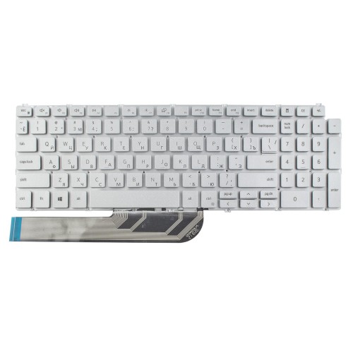 Клавиатура для ноутбука Dell Inspiron 15 5508 5584 5590 5593 5594 5598 7590 7591 7791, RU/UA, Silver