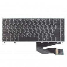 Клавиатура для HP EliteBook 740 745 750 755 840 850 G1 G2, RU/UA, (Black/Gray, Backlit, Pointstick, Аналог)