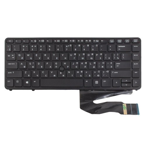 Клавіатура для ноутбука HP EliteBook 740 745 750 755 840 850 G1 G2, RU/UA, (Black, Backlit, Pointstick, Аналог)