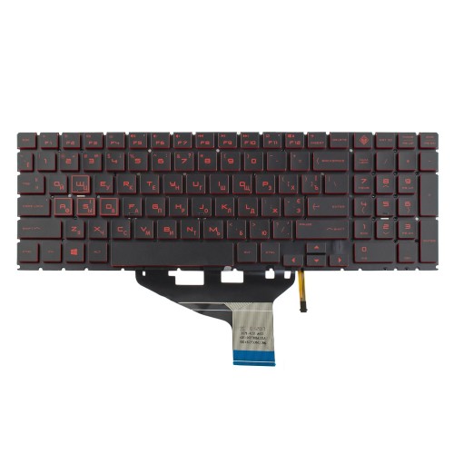 Клавиатура для ноутбука HP Omen 15-DH 15-DC 15T-DC TPN-Q211, RU/UA, (Black/Red, Backlit, Original)