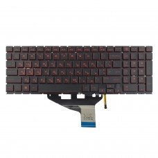 Клавіатура для HP Omen 15-DH 15-DC 15T-DC TPN-Q211, RU/UA, (Black/Red, Backlit, Original)