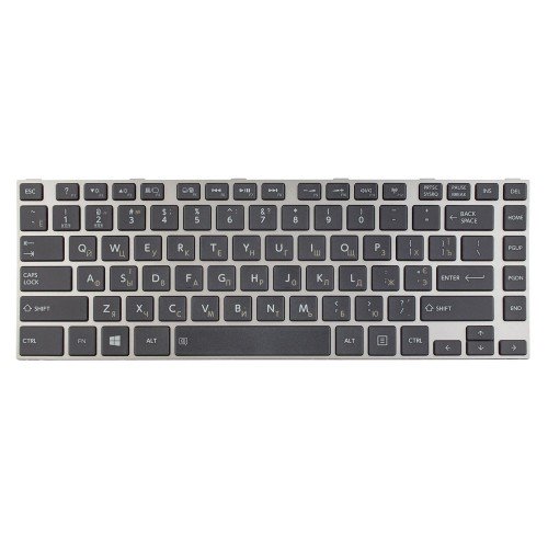 Клавіатура для ноутбука Toshiba Satellite L800 M800 L805 M805 L830 L840 L845 M840 M845, RU/UA (Black/Grey, Original)